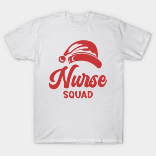 Nurse Squad Christmas Red Text T-Shirt